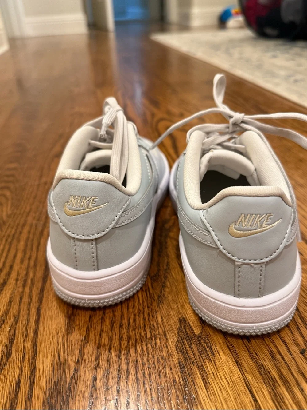 Nike Kids Force 1, Light Blue & White Low-Top Sneakers